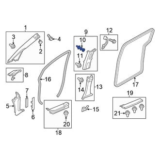 Honda OE - Center Upper Body B-Pillar Trim Panel Clip