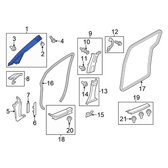 Honda OE - Front Right Body A-Pillar Trim Panel