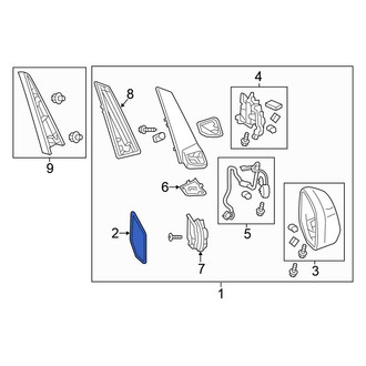 Honda OE - Front Right Door Mirror Glass