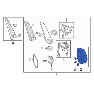Honda OE - Front Left Door Mirror Cover