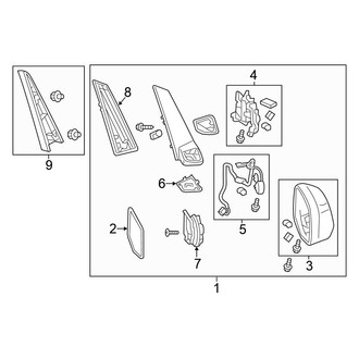 Honda OE - Front Door - Outside Mirrors (W/O Signal Lamp)