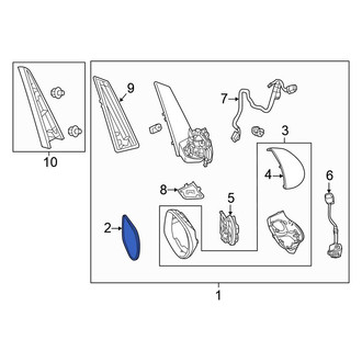 Honda OE - Front Right Door Mirror Glass