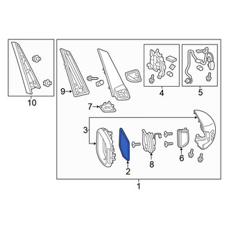 Honda OE - Front Left Door Mirror Glass