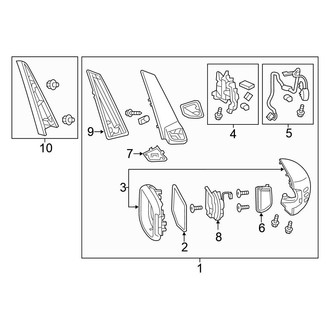 Honda OE - Front Door - Outside Mirrors (With Signal Lamp)