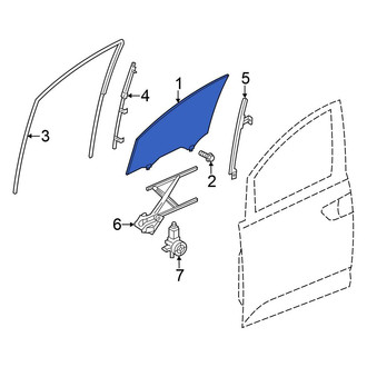 Honda OE - Front Right Door Glass