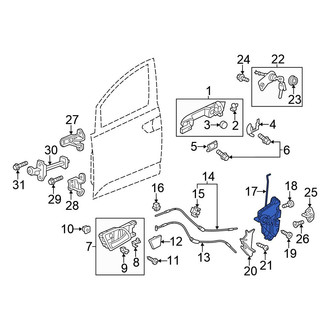 Honda OE - Front Left Door Latch Assembly