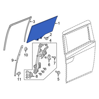 Honda OE - Left Sliding Door Glass
