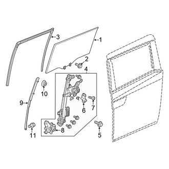Honda OE - Side Loading Door - Glass & Hardware (With Power Sliding)
