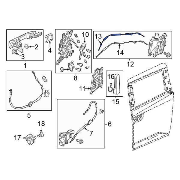 Sliding Door Lock Actuator Cable