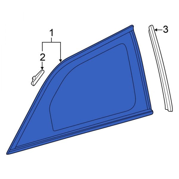 Honda OE 73511TK8A01 Rear Right Quarter Glass