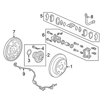 Honda OE - Rear Suspension - Brake Components