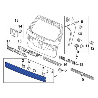 Honda OE - Rear Liftgate Finish Panel Trim Plate