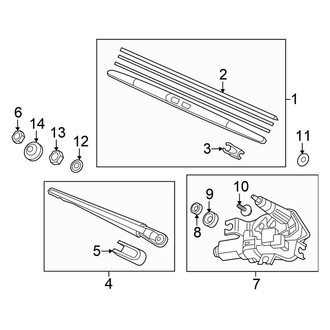 Honda OE - Lift Gate - Wiper & Washer Components