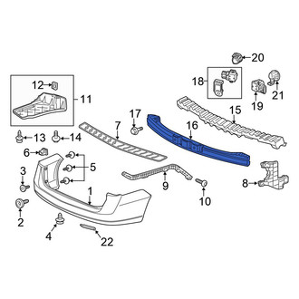 Honda OE - Rear Bumper Cover Reinforcement Beam