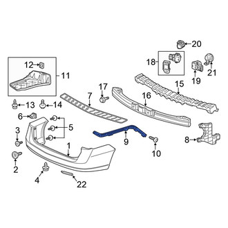 Honda OE - Rear Left Bumper Face Bar Reinforcement Beam Bracket