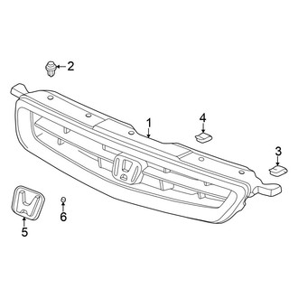 Honda OE - Grille & Components (1-Piece Design)