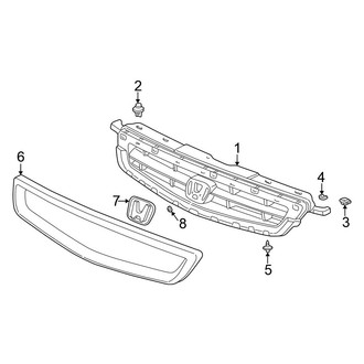 Honda OE - Grille & Components (2-Piece Design)