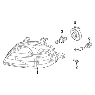 Honda OE - Front Lamps - Headlamp Components