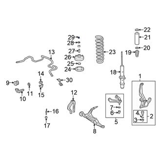 Honda OE - Front Suspension Strut Mount Nut