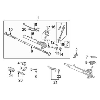 Honda OE - Steering Gear & Linkage (Power Steering), (CX / DX / EX / HX / LX Power Steering)