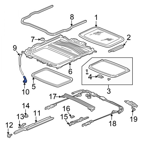 Sunroof Drain Hose Drain Valve