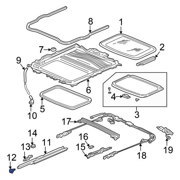 Sunroof Guide Rail Bracket