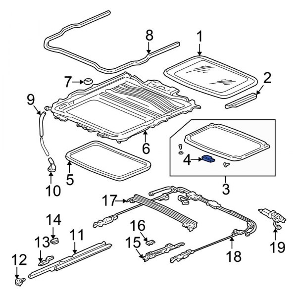 Honda OE 83213SR4003ZC Sunroof Handle