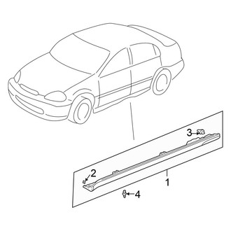 Honda OE - Pillars, Rocker & Floor - Exterior Trim (DX / EX / GX / LX Sedan)