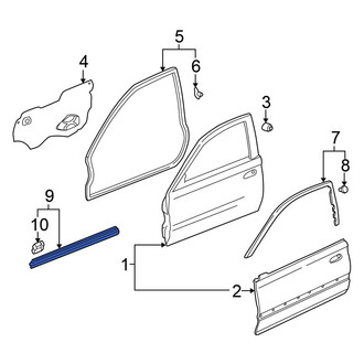 Honda OE - Front Right Door Window Belt Weatherstrip