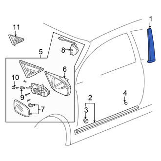 Honda OE - Left Body B-Pillar Molding