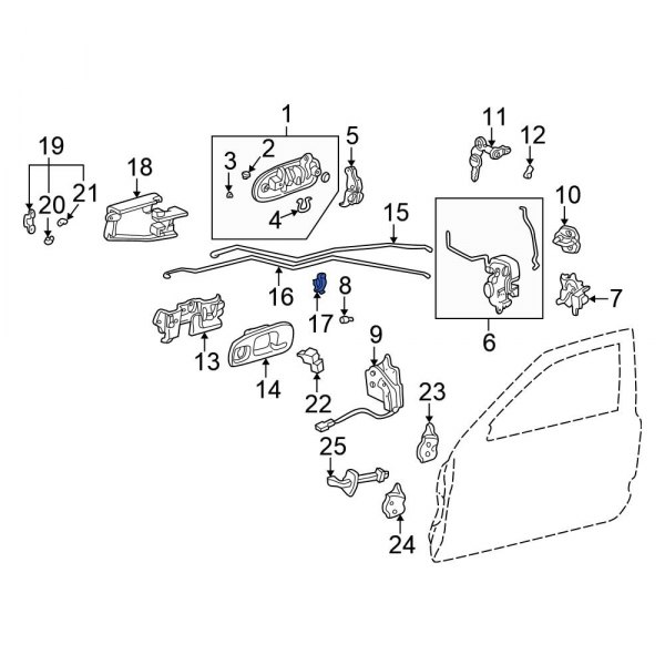 Door Handle Rod Guide