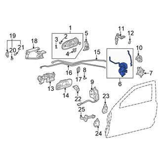 Honda OE - Front Left Door Latch Assembly