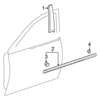 Honda OE - Front Door - Exterior Trim (DX / GX / LX Sedan)