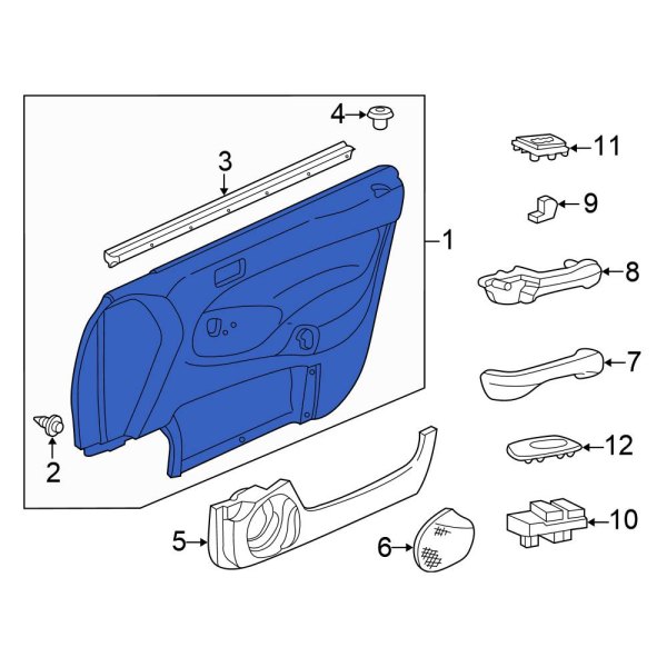Honda OE 83533S04A20ZA Front Right Inner Door Interior Trim Panel