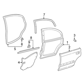 Honda OE - Rear Door - Door & Components (DX / EX / GX / LX Sedan)
