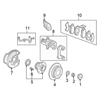 Honda OE - Rear Suspension - Brake Components (With Disc Brakes)