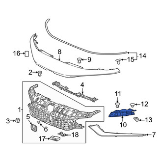 Honda OE - Front Left Upper Bumper Cover Spacer Panel Bracket