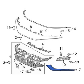 Honda OE - Front Left Grille Molding