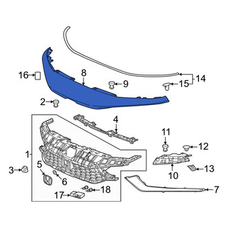 Honda OE - Front Left Grille Molding