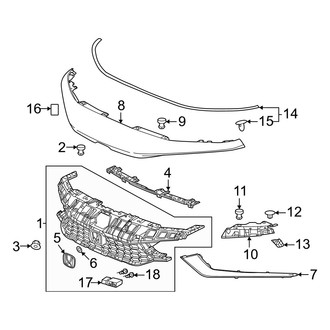 Honda OE - Front Bumper & Grille - Grille & Components