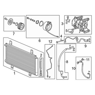 Honda OE - Air Conditioner & Heater - Condenser, Compressor & Lines (LX / Sport)