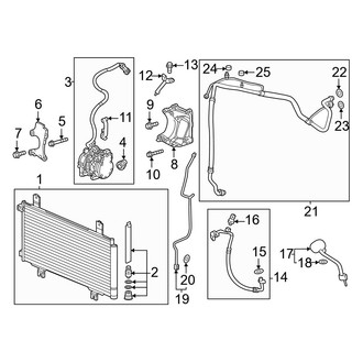 Honda OE - Air Conditioner & Heater - Condenser, Compressor & Lines (Hybrid Sport / Hybrid Sport Touring)