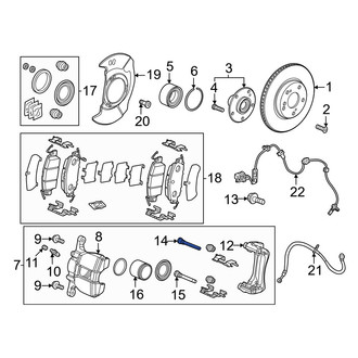 Honda OE - Front Upper Disc Brake Caliper Pin