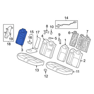 Honda OE - Rear Right Seat Back Cushion Cover