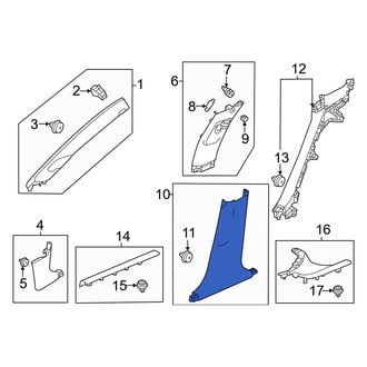 Honda OE - Left Lower Door Pillar Post Trim Set