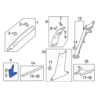 Honda OE - Left Kick Panel Trim