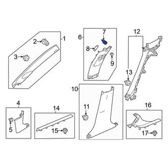 Honda OE - Body B-Pillar Trim Panel Clip