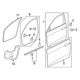Honda OE - Front Door - Door & Components (Sedan)