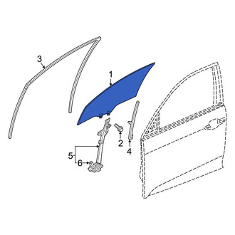Honda OE - Front Right Door Glass