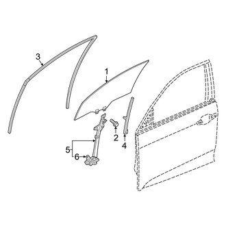 Honda OE - Front Door - Glass & Hardware (Sedan)